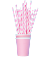 Load image into Gallery viewer, Pink Biodegradable Classic Twirl Straws x 20